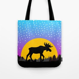Moose Moon Light Pink and Light Blue Tote Bag