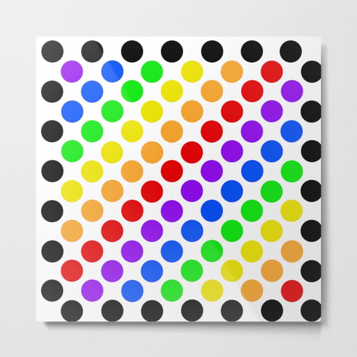 Rainbow Dots Metal Print