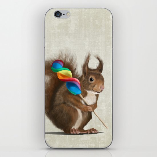 Squirrel with lollipop iPhone Skin