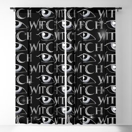 New World Order silver witch eyes with crescent moon	 Blackout Curtain