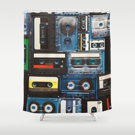 Retro audio cassette tapes Shower Curtain