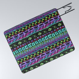 90's Neon Surf Stripes 2 Picnic Blanket