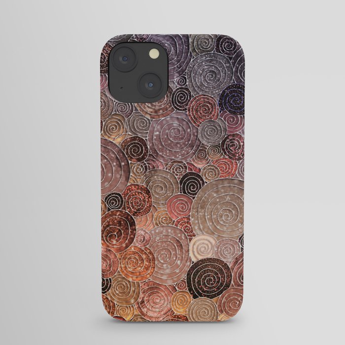 Abstract brown glamour glitter circles and dots for Girls and ladies iPhone Case