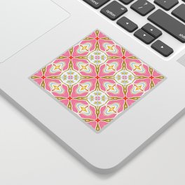 Gold and pink retro pattern Sticker