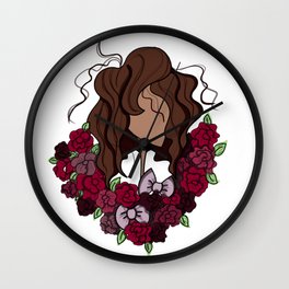 Lady with a flower crown Wall Clock