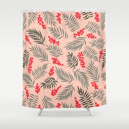 Holiday Mistletoe Pattern Shower Curtain