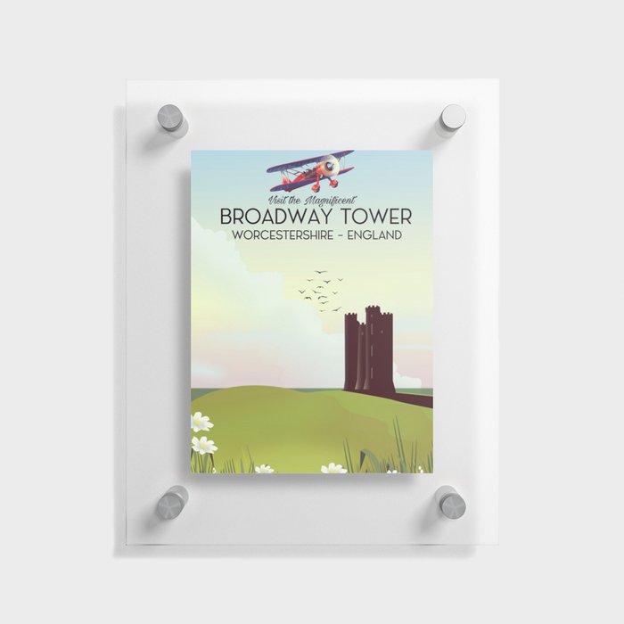 Broadway tower Worcestershire England travel poster. Floating Acrylic Print