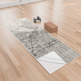 USA - Salem - City Map - Black and White Yoga Towel