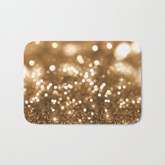 Golden Christmas Glitter Bath Mat