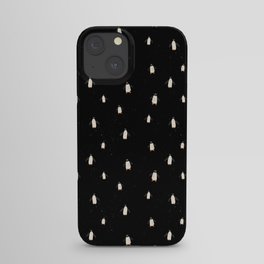 Penguin pattern on Black background iPhone Case