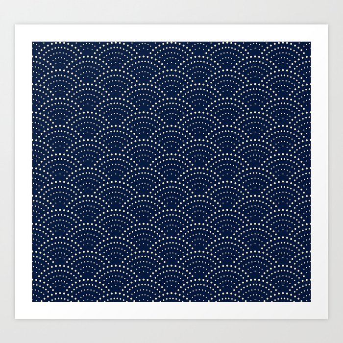 Japanese Blue Wave Seigaiha Indigo Super Moon Pattern Kunstdrucke Japanese Blue Wave Seigaiha Indigo Super Moon Pattern Kunstdrucke