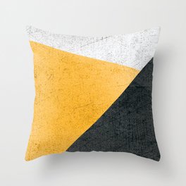 Modern Yellow & Black Geometric Throw Pillow