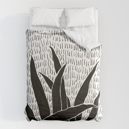 snake plant in black and white Comforter