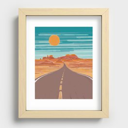 Desert Road Landscape Recessed Framed Print