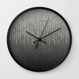 Silver Glamour Faux Glitter on grey Texture Wall Clock