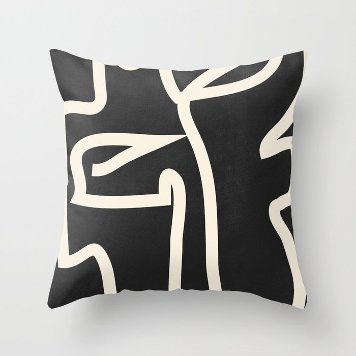 Abstract line art / Face Throw Pillow