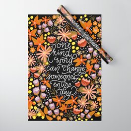 One Kind Word  |  Orange + Black Wrapping Paper