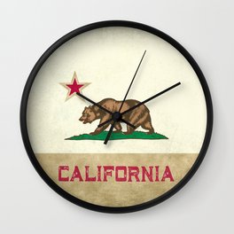 Vintage California Flag Wall Clock