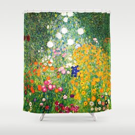 Gustav Klimt "Flower garden" Shower Curtain