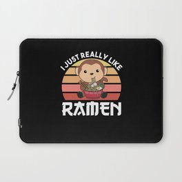 Ramen Japanese Noodles Sweet Monkey Eats Ramen Laptop Sleeve