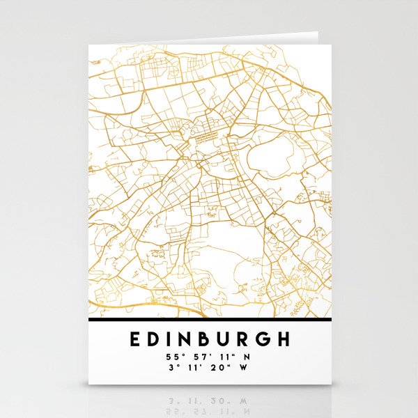 EDINBURGH SCOTLAND CITY STREET MAP ART Stationery Cards