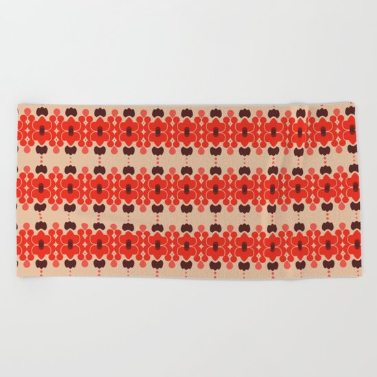 Red pattern rouge 6 Beach Towel