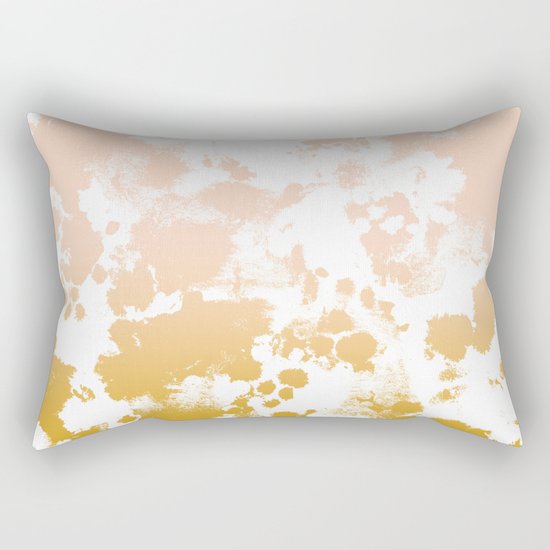 Minimal modern ombre gold to pastel pink abstract art pattern gender neutral Rectangular Pillow