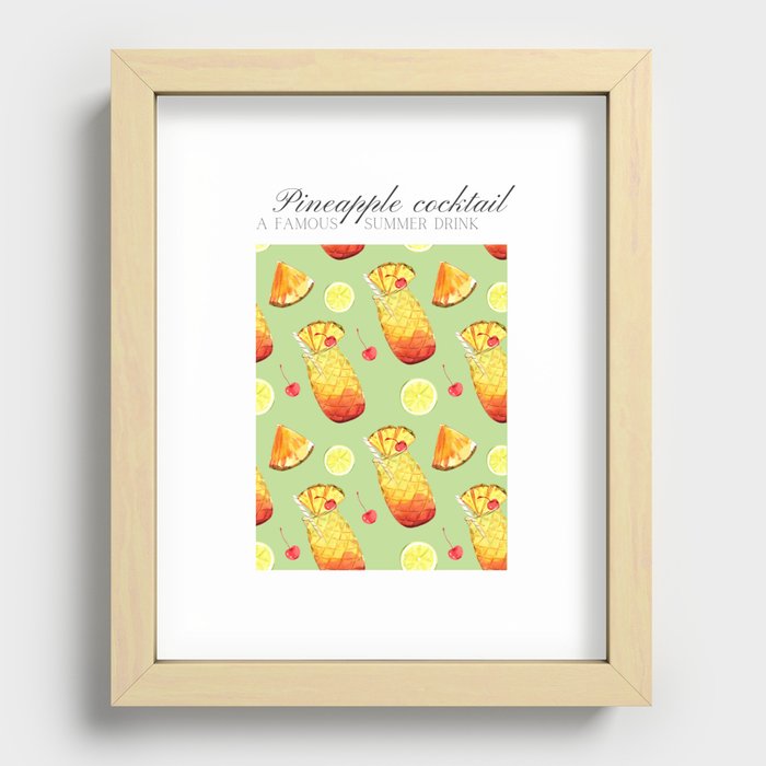 Pineapple cocktail (green) Recessed Framed Print
