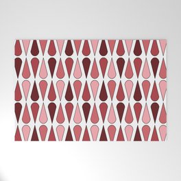 Retro Midcentury Teardrops Pink Welcome Mat