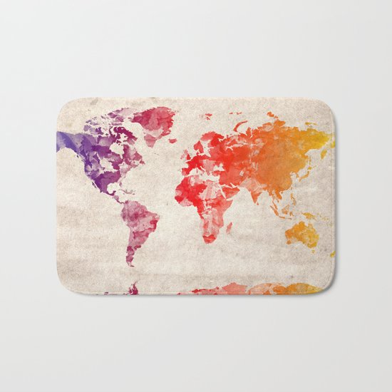 world map Bath Mat
