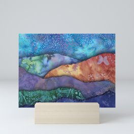 Multicolored Torn paper collage Mini Art Print