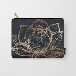 Golden Lotus on Black Carry-All Pouch