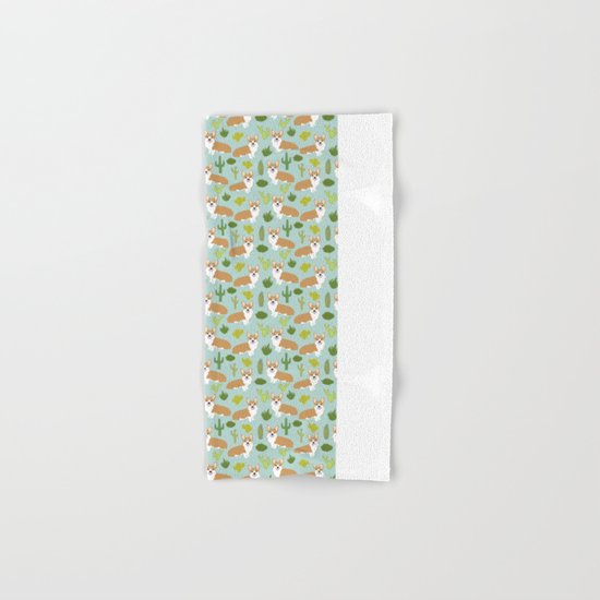 Corgi welsh corgi pattern print cute dog art pattern design pet portrait corgi puppy lovers fur baby Hand & Bath Towel