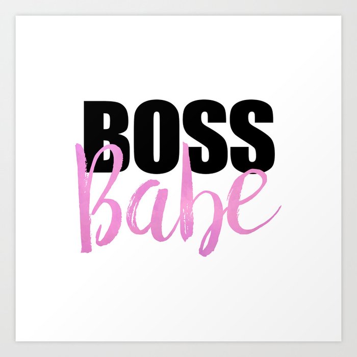 Boss Babe | Black & Pink Art Print