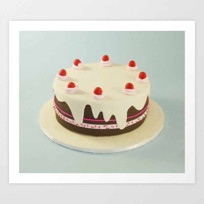 Retro Birthday Cake Art Print By Yesbrooklyn Society6