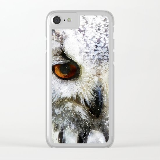 Owl Animal Bird Watercolor Illustration Clear iPhone Case