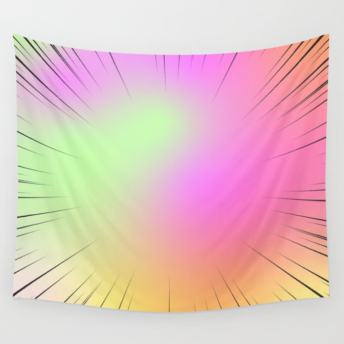 Rainbow Speed Lines  Wall Tapestry