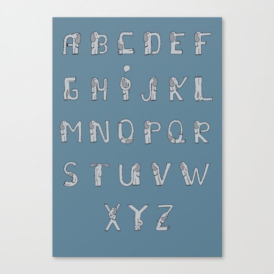 Elefont alphabet Canvas Print