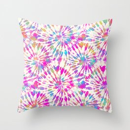 Rainbow seamless pattern in Tie-Dye style Throw Pillow