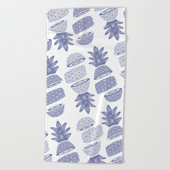 Pineapples (Light/Sliced) Beach Towel