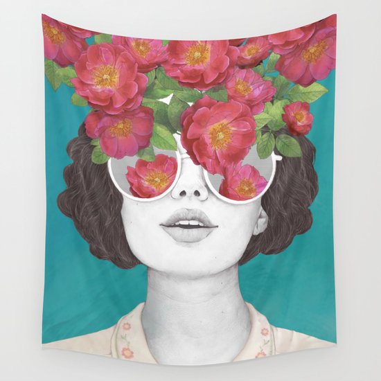 The optimist // rose tinted glasses Wall Tapestry