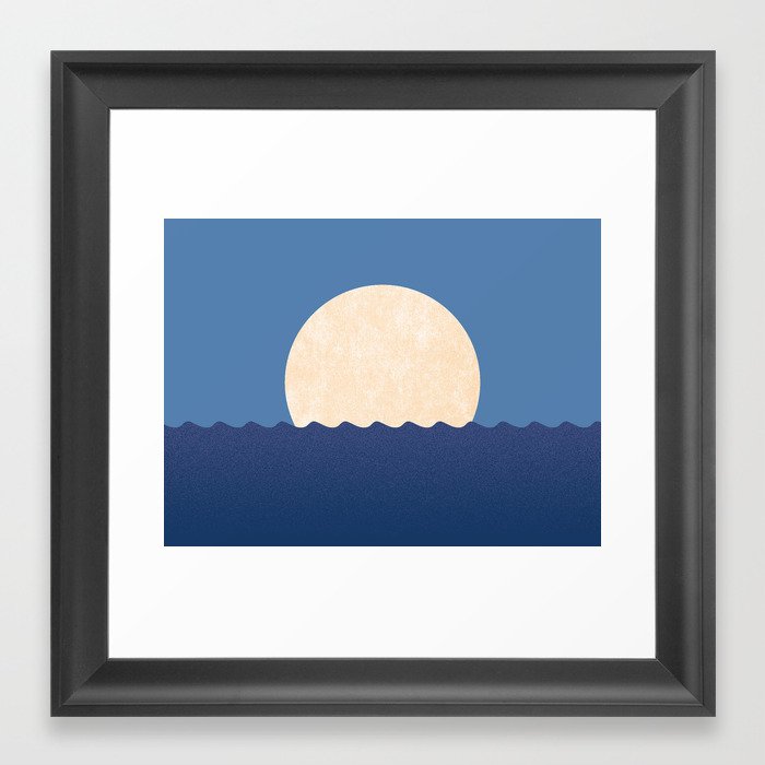 Moonrise Night Sky - Horizon Framed Art Print