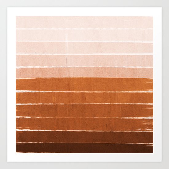 Sunset Rust Terracotta Clay Desert Sunshine Boho Ombre Paint Colors Art Print By Charlottewinter Society6 - Terracotta Paint Color Mix