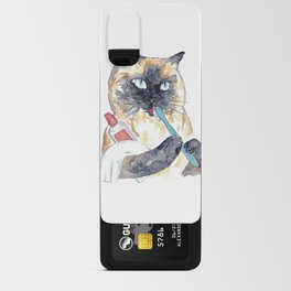 Siamese cat toilet Painting Wall Poster Watercolor Android Card Case