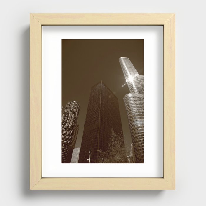 Chicago Skyscrapers 2010 #10 Sepia Recessed Framed Print