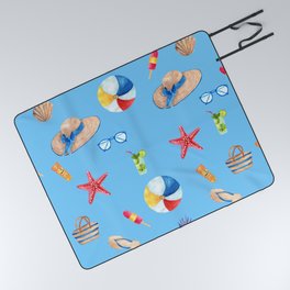 Time for the Beach, Summer Time Fun Picnic Blanket