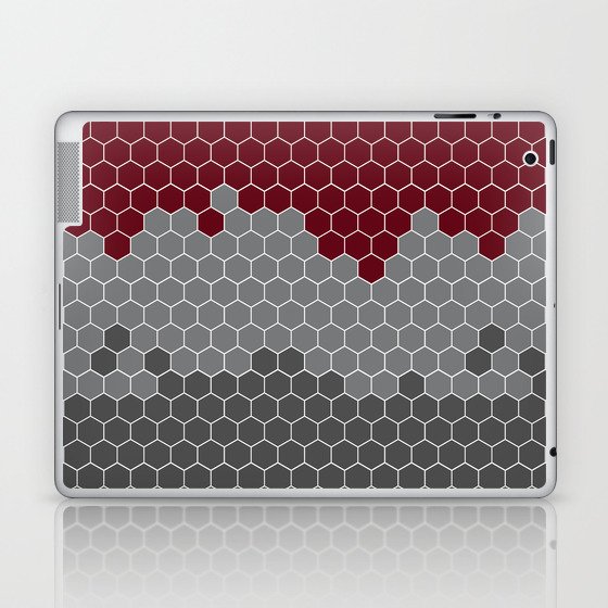 Honeycomb Red Gray Grey Hive Laptop & iPad Skin