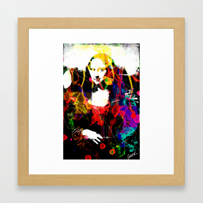Mona Lisa Watercolor Large Pop Art Painting Modern Abstract Framed