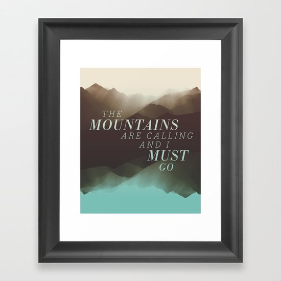 Mountains - Color Framed Art Print