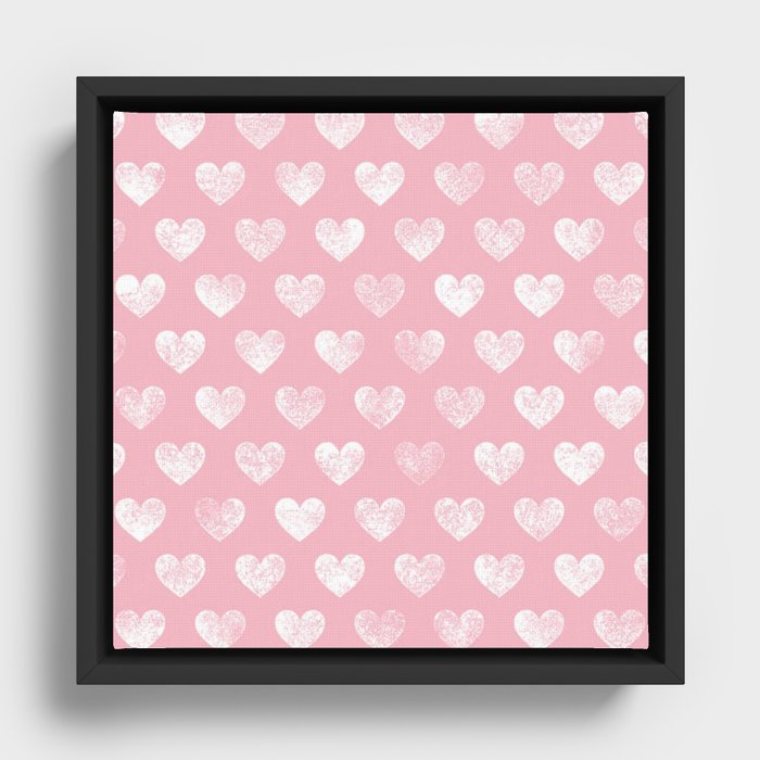 Hearts Repeat Pattern 1 Framed Canvas